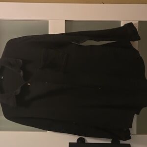 3/$10 Puff stitch black long sleeve dress shirt